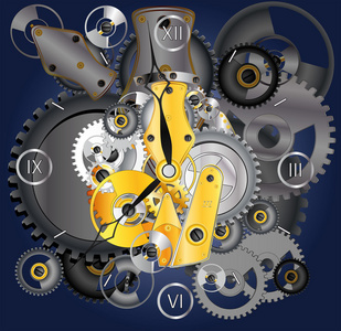 在黑暗的背景上发条照片