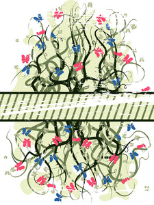抽象 grunge 花卉帧
