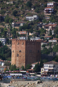 红砖塔在阿拉尼亚图片