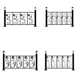 栅栏矢量图标集