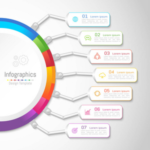 您的业务与 7 选项 零件 步骤或过程，矢量图的的信息图表设计元素
