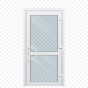 与透明的玻璃窗口背景简单的塑料门