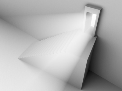 黑白 3d 呈现图像的楼梯