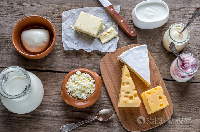 各种类型的乳制品