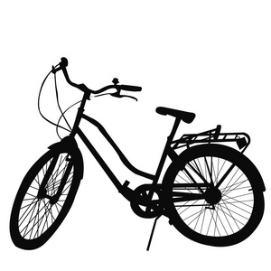 自行车在白色背景上的剪影