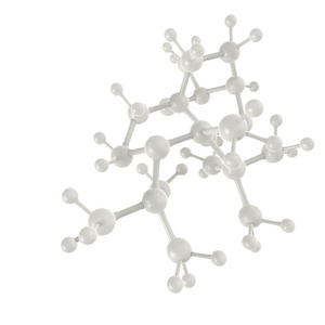 分子白在白色背景上的 3d