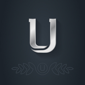 银字体字母 U