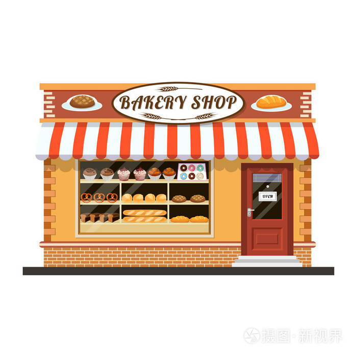 面包店前台来说平图标插画-正版商用图片009o22-摄图新视界