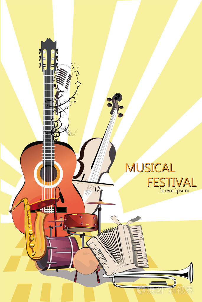 系列的与音乐家的音乐背景.爵士乐海报