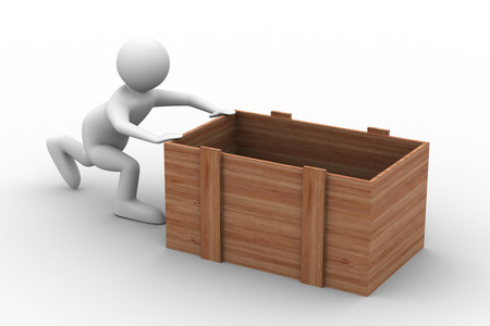 男人推箱子照片