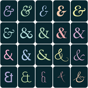 贝二班字体设计& 符号上 lettes 和邀请的颜色的集合.矢量图照片