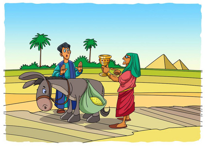 仆人在便雅悯的口袋中找到了约瑟夫的碗照片