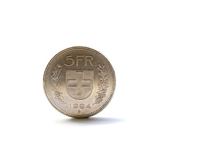 一枚五瑞士法郎硬币