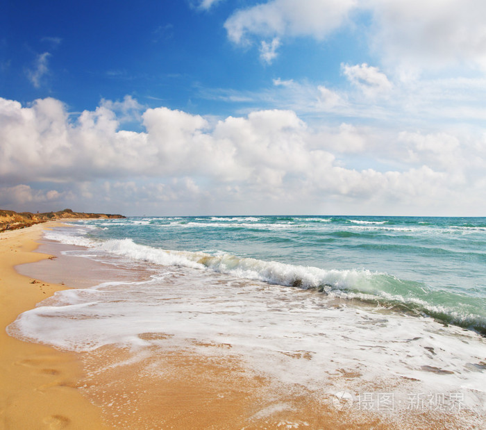 beach and stormy sea