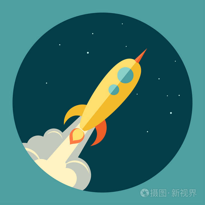 航天火箭发射.启动插画-正版商用图片00aden-摄图新视界