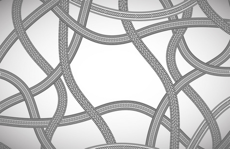 春天犁过的田野,在蓝天白云下线条和波浪的字段挖掘机履带特写挖掘机