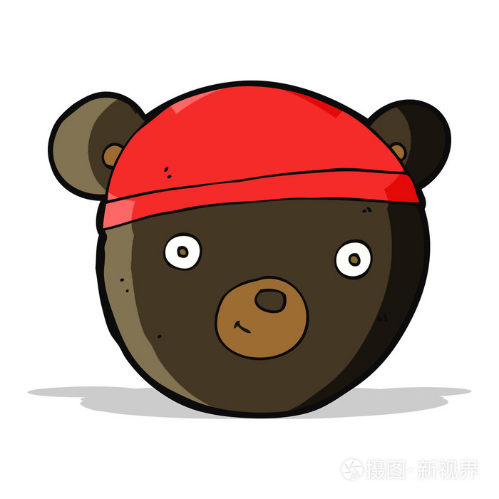 卡通黑熊脸