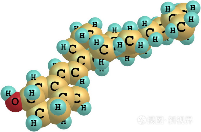维生素d分子结构上白色孤立