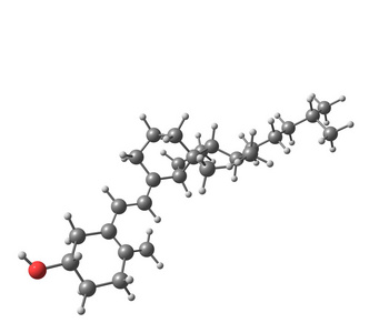 维生素 d 分子结构上白色孤立照片