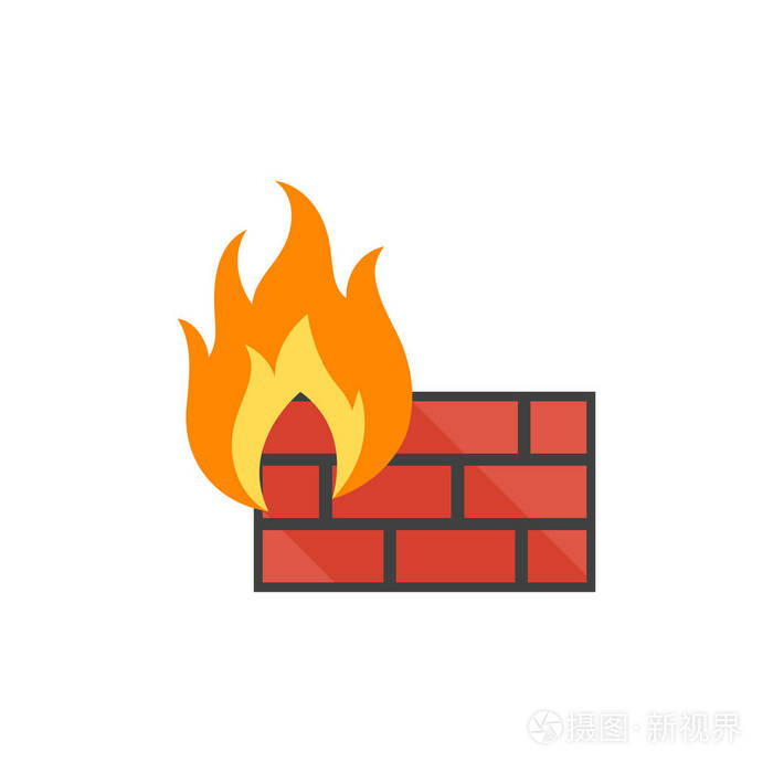 平面图标-防火墙插画-正版商用图片00b2ot-摄图新视界