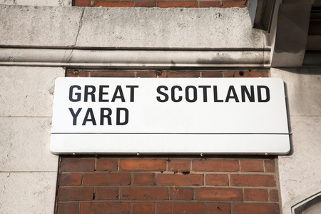 伟大的苏格兰场街标志，西敏寺，伦敦