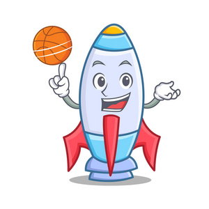 打篮球可爱火箭人物卡通