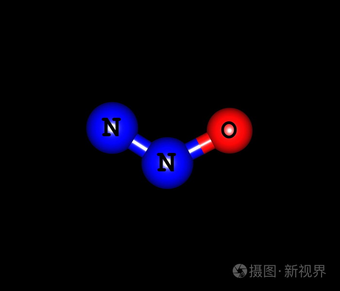 一氧化二氮分子的结构上黑色孤立