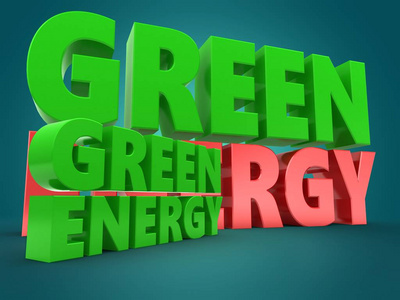 绿色能源标志的插图图片