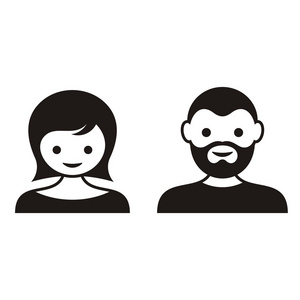 男人和女人的脸图标