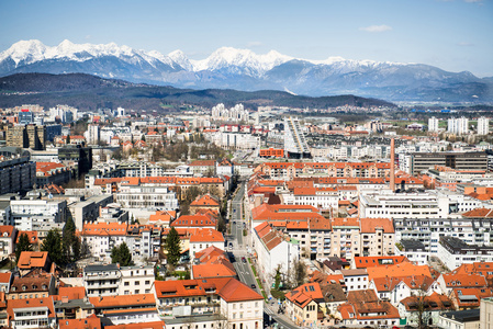 对斯洛文尼亚首都卢布尔雅那市的顶级 viev
