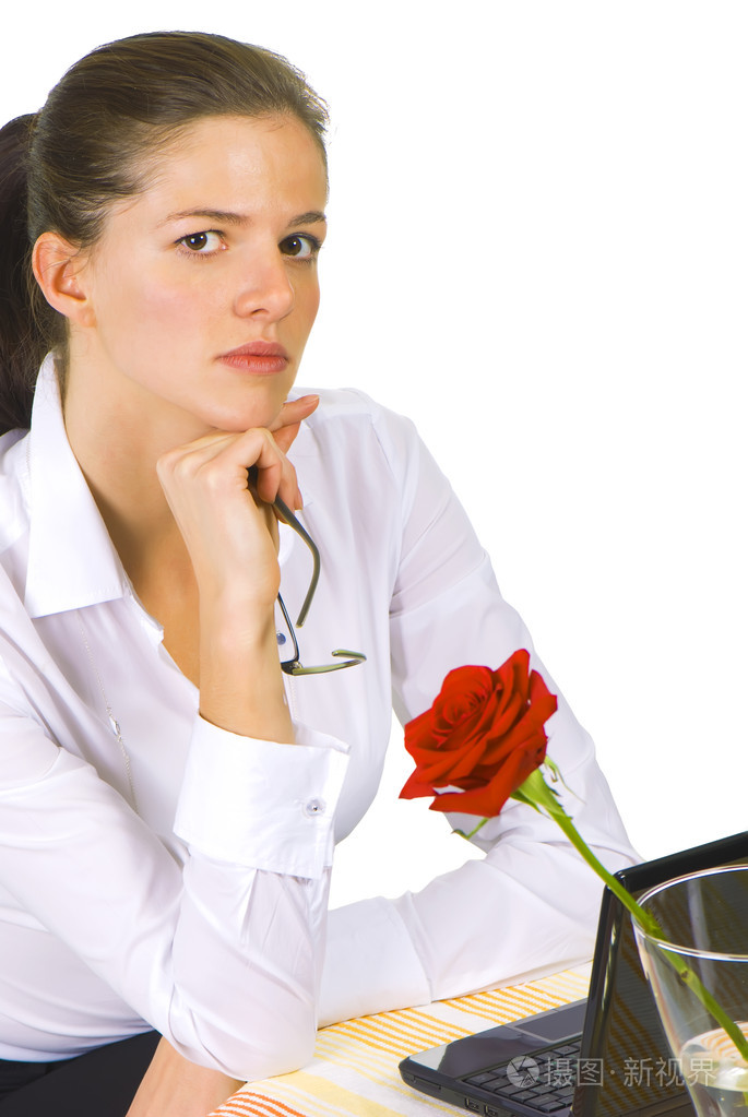 沉思的商务女性