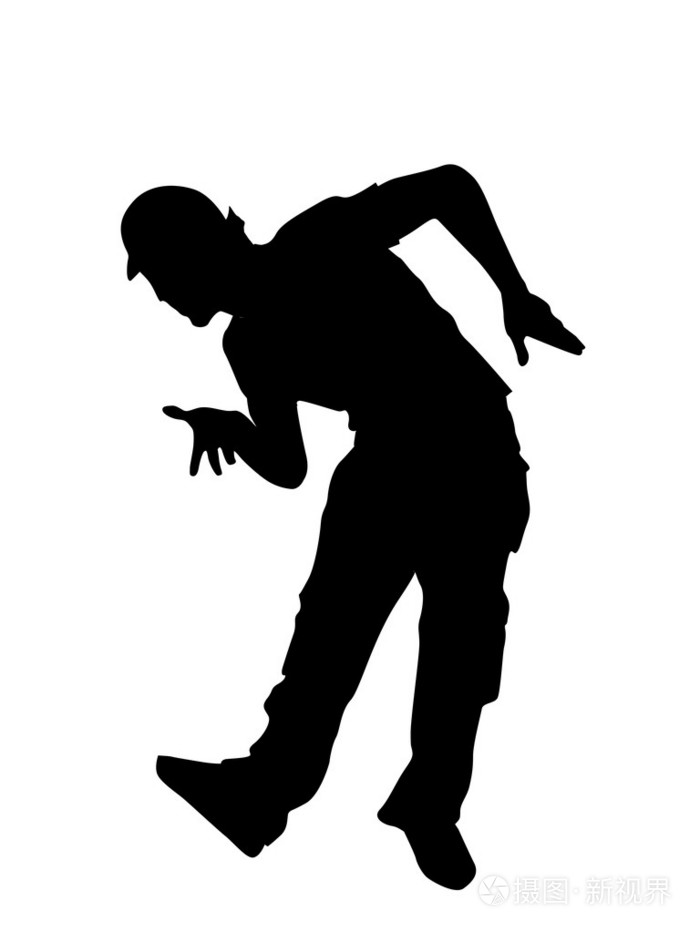 时尚的年轻人弯腰帽