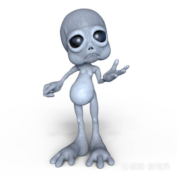 一个婴儿外星人 3d cg 渲染
