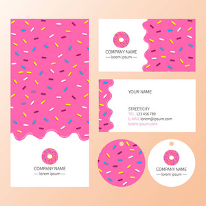 粉色甜甜圈釉制卡