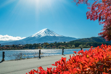 秋天的颜色，日本的富士山