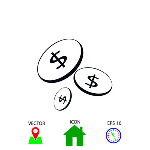 平钱矢量图标