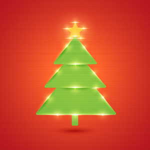发光的圣诞树。新年和圣诞快乐的圣诞装饰。明信片 邀请卡 设计和印刷材料。矢量图