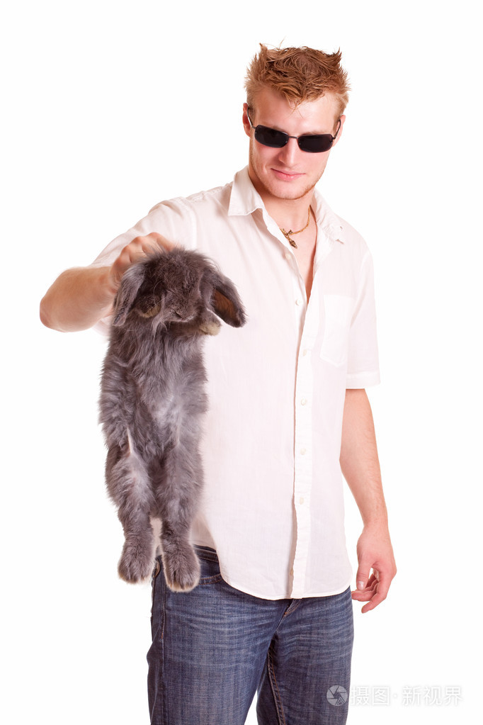 时尚男人兔子