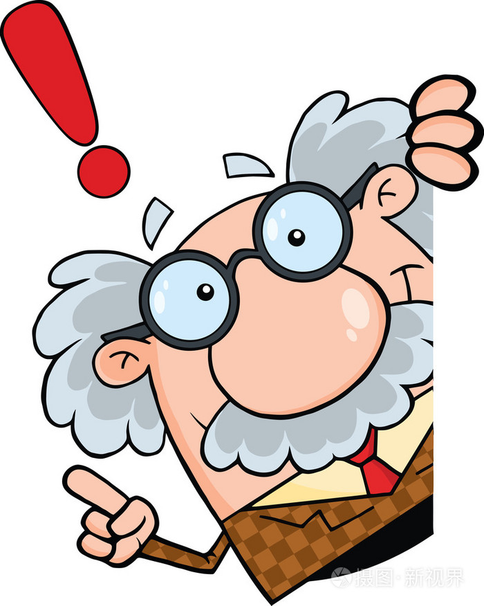 环顾四周的教授插画-正版商用图片00d8kn-摄图新视界