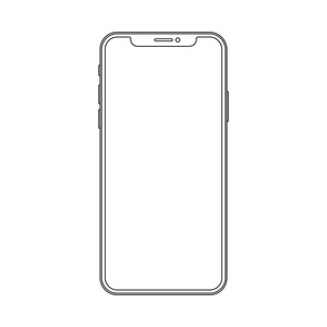 薄手机轮廓线描现代智能手机.优雅的薄中风线风格设计照片