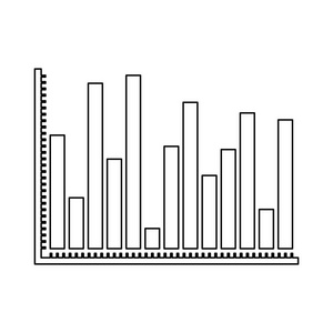 统计图表酒吧的单色剪影图片