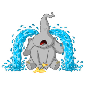 孤立大象的大集合.向量卡通照片