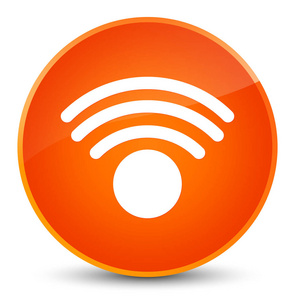 无线网络图标优雅橙色圆形按钮图片