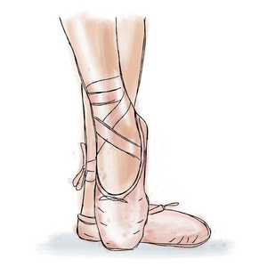 粉色的芭蕾舞鞋。功能区的芭蕾足尖鞋