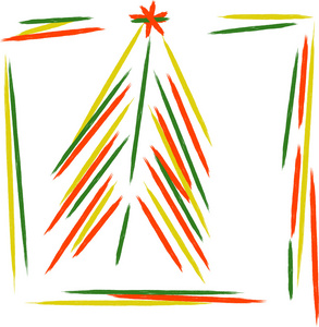 圣诞树，五颜六色的装饰品