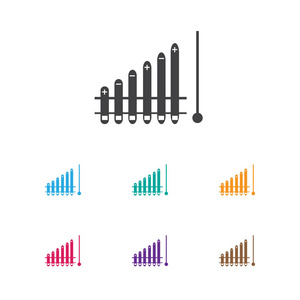 矢量图的分析符号增长图标。保费质量孤立的报表元素在时尚平面样式