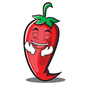 可爱的卡通惊讶红辣椒字符戴着宽边帽帽, 墨西哥传统人性化食品在传统