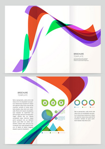 抽象的波矢量的小册子模板