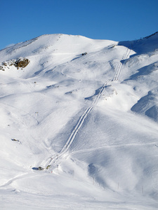 滑雪胜地的斜坡