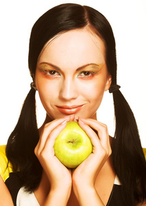 有苹果的女人